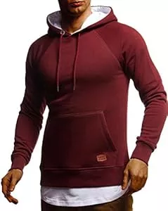 Leif Nelson Kapuzenpullover Leif Nelson Herren Pullover Hoodie Kapuzenpullover Longsleeve Basic Sweatshirt Sweater LN8153