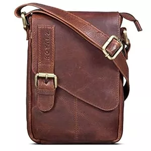 ROYALZ Taschen & Rucksäcke ROYALZ 'Louisiana' Leder Umhängetasche Klein für Männer Herren Ledertasche Mini Seitentasche Vintage Look Tasche zum Umhängen