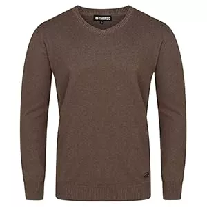 riverso Pullover & Strickmode riverso Herren Pullover RIVEmil V-Neck Basic Strickpullover Organic Cotton Bio 100% Baumwolle Feinstrick Pulli Sweater Regular Einfarbig Schwarz Grau Rot Blau Navy Braun S M L XL XXL 3XL 4XL 5XL