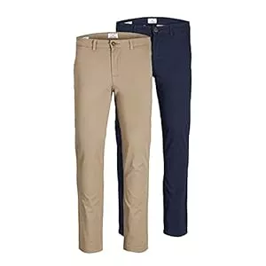 JACK & JONES Hosen JACK & JONES Male Chino Hose 2er-Pack Slim Fit Chino Hose