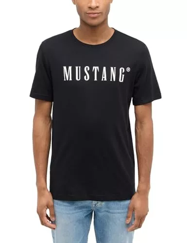 MUSTANG T-Shirts MUSTANG Herren T-Shirt Austin - Regular Fit S-3XL Weiss Schwarz Gün Beige Rot Grau Baumwolle