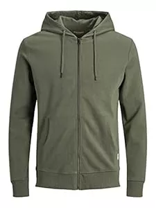 JACK & JONES Kapuzenpullover JACK & JONES Male Kapuzenpullover mit Reißverschluss Einfarbig Kapuzenpullover mit Reißverschluss