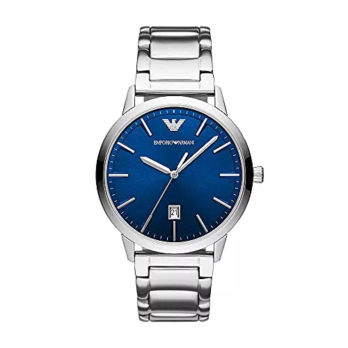 Emporio Armani Uhren Emporio Armani Herrenuhr mit drei Zeigern, Edelstahl, Gehäusegröße 43 mm