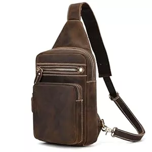 newsbirds Taschen & Rucksäcke newsbirds Herren Echtleder Brusttasche Umhängetasche Sport Outdoor Umhängetasche Wanderrucksäcke