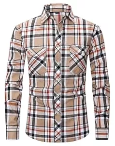 Boyzn Hemden Flanellhemd Herren Kariertes Hemd Langarm Flanell Hemden Casual Button Down Freizeithemd Hemd Herren Langarm mit Zwei Taschen