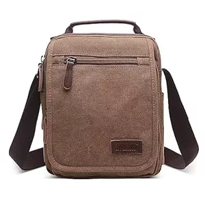 DORRISO Taschen & Rucksäcke DORRISO Vintage Herren Umhängetasche Lässig Schultertaschen für 10.9 Zoll iPad mit Griff Mehrere Taschen Messenger Bag für Geschäftsreise Urlaub Herren Canvas Kuriertasche