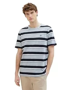 TOM TAILOR T-Shirts TOM TAILOR Herren Basic Crew-Neck T-Shirt mit Streifen