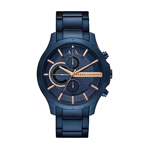 Armani Exchange Uhren Armani Exchange Herrenuhr Chronograph Edelstahl blau, AX2430