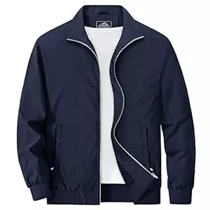 MAGCOMSEN Jacken MAGCOMSEN Herren Leicht Übergangsjacke Dünne Bomberjacke Frühling Sommer Blouson Jacke Lässig Stehkragen Piloten Jacke mit Zip Taschen