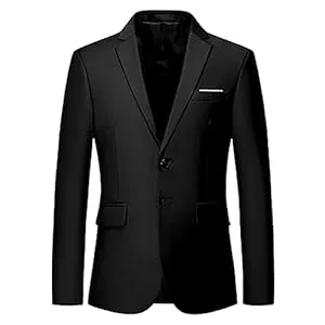 Generisch Blazer Generisch Herren Sakko Sportlich 1 Knöpfe Einfarbig Business Anzugjacke für Hochzeit Freizeit Herren Blazer Business mit EIN Knopf Regular Fit Herren Sakko Jackett Herren Große Größen