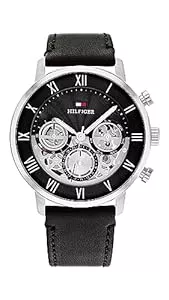 Tommy Hilfiger Uhren Tommy Hilfiger Multi Zifferblatt Quarz Uhr für Herren mit Schwarzes Lederarmband - 1710565