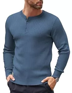 COOFANDY Pullover & Strickmode COOFANDY Pullover Herren Henley Winterpullover mit Knopfleiste Langarmshirts für Herren Strickpullover Langarm Sweater