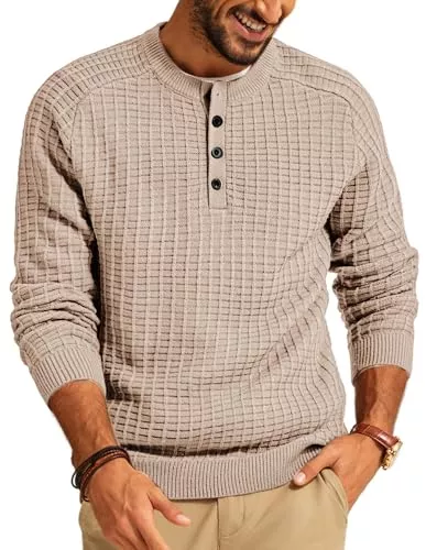 PJ PAUL JONES Pullover & Strickmode PJ PAUL JONES Pullover Herren Strickpullover mit Rundhals Waffel Sweatshirt Winter Pullover Warm