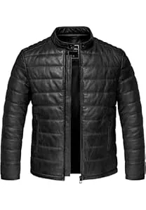 Amaci&Sons Jacken Amaci&Sons Echtleder Jacke Herren Bomber Puffer Lederjacke 9112