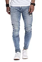 Leif Nelson Jeans Leif Nelson Basic Men’s Slim-Fit Denim Jeans Blue-grey Long Jeans for Men and Cool Boys - White Stretch-Fit, Casual Trousers Black Cargo Chino for Summer / Winter