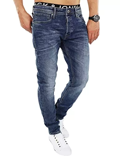 JACK & JONES Jeans JACK & JONES Herren Slim Fit Jeans Denim Used Look
