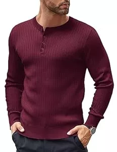 COOFANDY Pullover & Strickmode COOFANDY Pullover Herren Henley Winterpullover mit Knopfleiste Langarmshirts für Herren Strickpullover Langarm Sweater