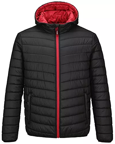 Outdoor Ventures Jacken Outdoor Ventures Herren-Pufferjacke Leichte Wasserdichte Kapuzenjacke Isolierter Puffmantel Verstaubare Winterjacke für Herren mit Taschen Zum Wandern Camping Reisen
