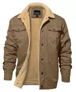 EKLENTSON Jacken EKLENTSON Herren Winterjacke Fleece Gefüttert Cargo Jacke Warme Freizeitjacke Winddichte Militär Outdoorjacke