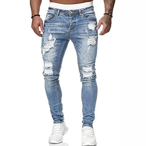 Puimentiua Jeans Puimentiua Herren Jeans Hose Ripped Hosen Used Vintage Look mit Taschen
