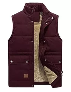 KEFITEVD Westen KEFITEVD Herren Fleeceweste Winter Warme Outdoor Weste Anglerweste Ärmellos Jacke mit Stehkragen Einschubtaschen