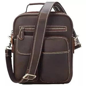 TIDING Taschen & Rucksäcke TIDING Brusttasche Herren Leder Umhängetasche Klein Sling Rucksack Echtleder Herrentaschen Schultertasche Crossbody Bags für Schule, Sport, Arbeit