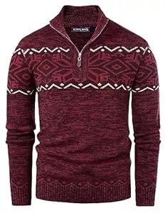 PaulJones Pullover & Strickmode PaulJones Herren Pullover Baumwolle Troyer Herren Half Zip Pullover mit Stehkragen