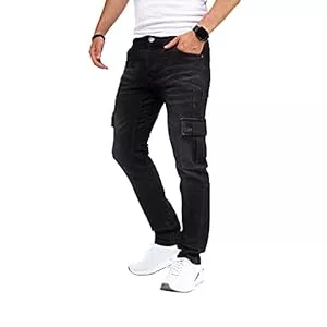 Styleko Jeans Styleko Herren Cargo Jeans Hose Herren Jeans Hose für Männer Jungen Regular Slim fit Denim Destroyed Jogger Freizeithose Casual Jeans Pants Jeans Herren Stretch 8003